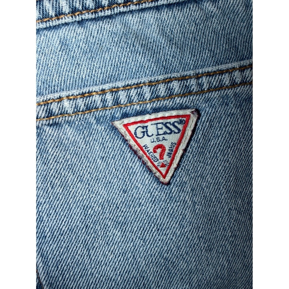 Vintage Guess Jeans High Waisted Denim Shorts Light Wash Cut Off Size 28 USA Z4 - Picture 10 of 10